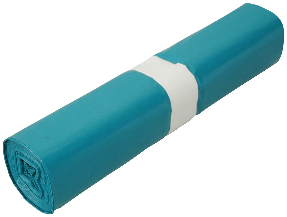 LDPE Afvalzak rol 70 X 110cm T 70 blauw. Doos: 10 rol à 20 stuks (200).