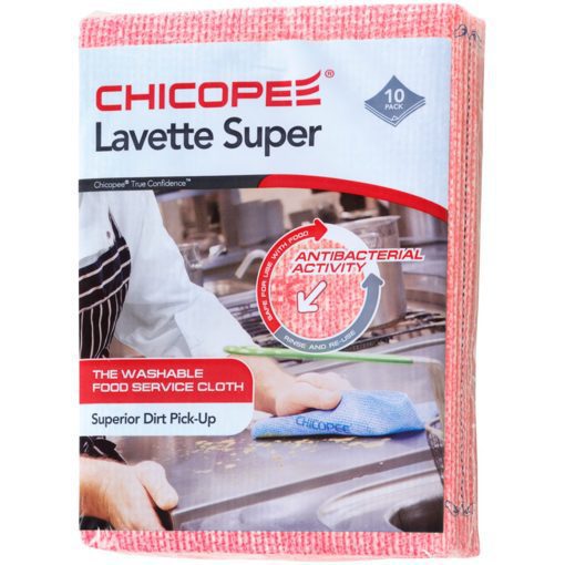Chicopee Lavette Anti-Bacteriële Reinigingsdoek Super Rood 51x36 cm. 10 stuks